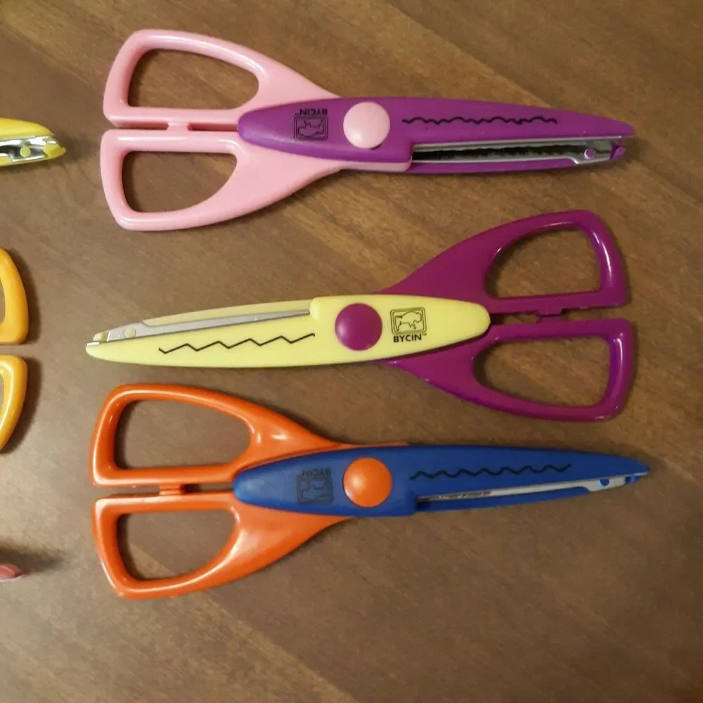Bycin Craft Paper Shapers Craft Scissors Lot of 7